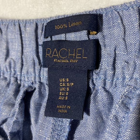RACHEL “Rachel Roy” 100% Washable Linen Ankle Pants. Small. Chambray Blue. - Picture 4 of 13
